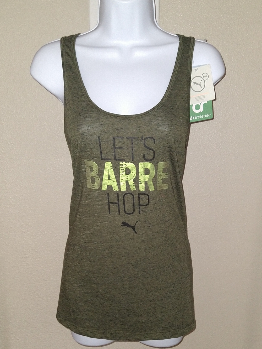 Puma Olive Green Cell DriRelease Tank Top